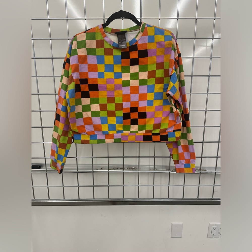 Nooworks Long Sleeve Cropped Pullover - Carnival Print, XL